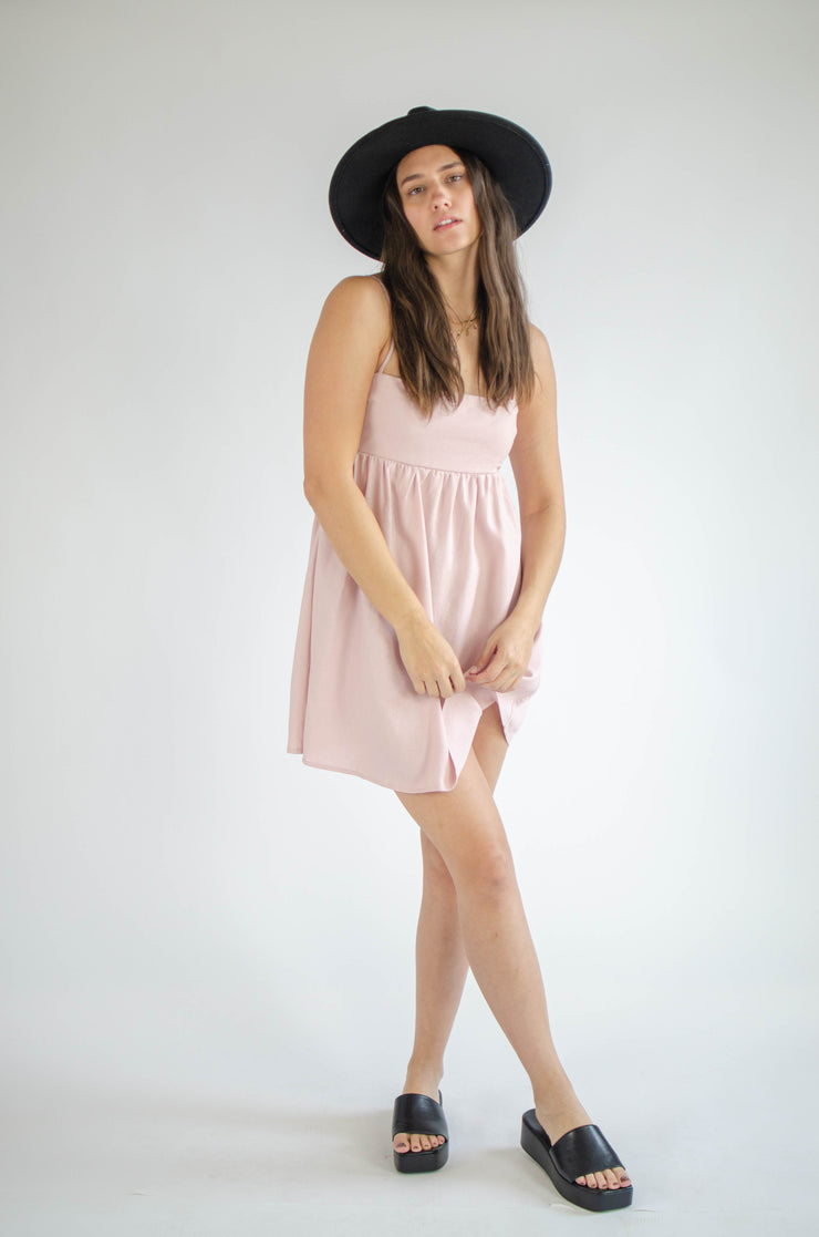 Elia Linen Cutout Dress Pink