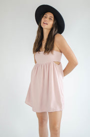 Elia Linen Cutout Dress Pink