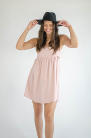 Elia Linen Cutout Dress Pink
