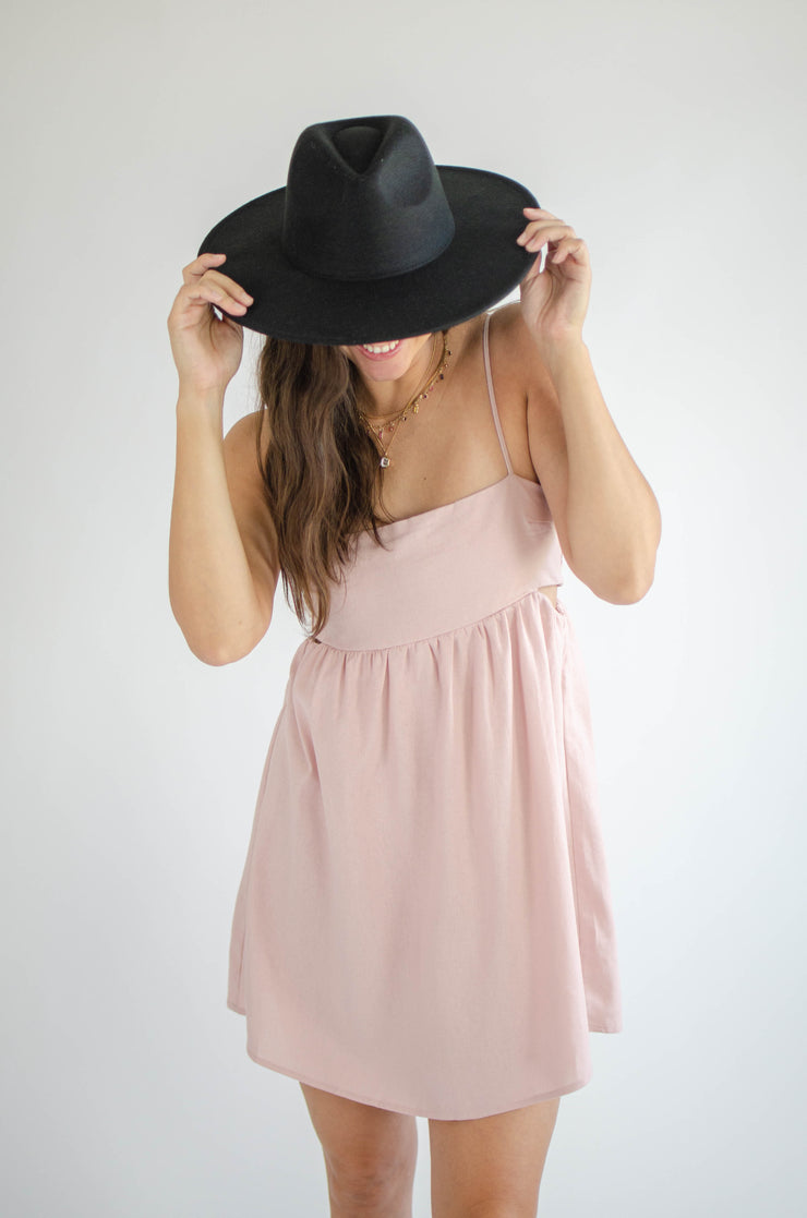 Elia Linen Cutout Dress Pink