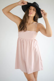 Elia Linen Cutout Dress Pink