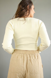 Double Trouble Tie Crop Top Ivory