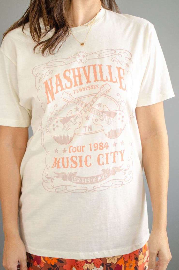 Nashville Tennessee Graphic T-Shirt for Women in Ivory