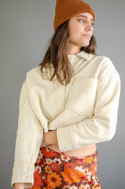 Railey Crop Knit Sweater Cream