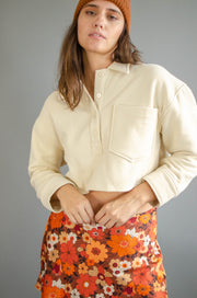 Railey Crop Knit Sweater Cream