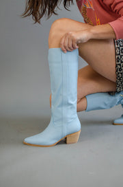 Run Free Knee High Boots Baby Blue