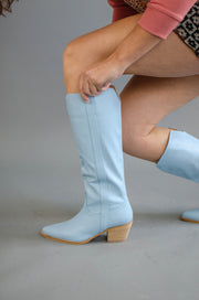 Run Free Knee High Boots Baby Blue