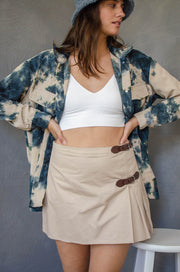 Dara Tie Dye Corduroy Shacket Beige