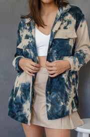 Dara Tie Dye Corduroy Shacket Beige