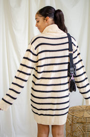 Salem Stripe Sweater Dress Cream