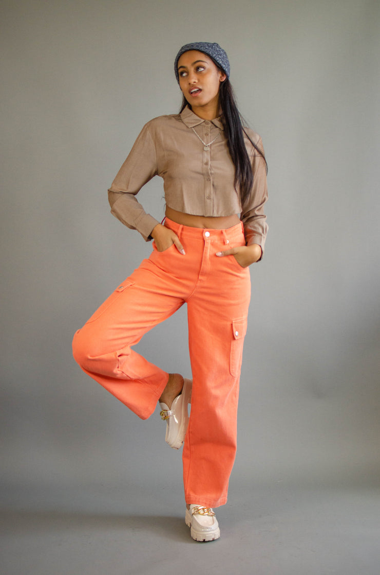 Eliana Cargo Pants Orange