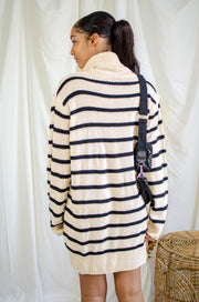 Salem Stripe Sweater Dress Cream