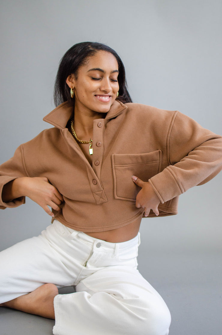 Railey Crop Sweater Mocha