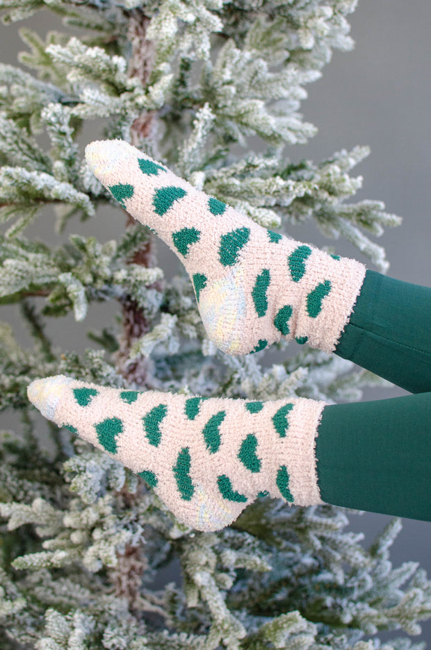 Fuzzy Heart Socks