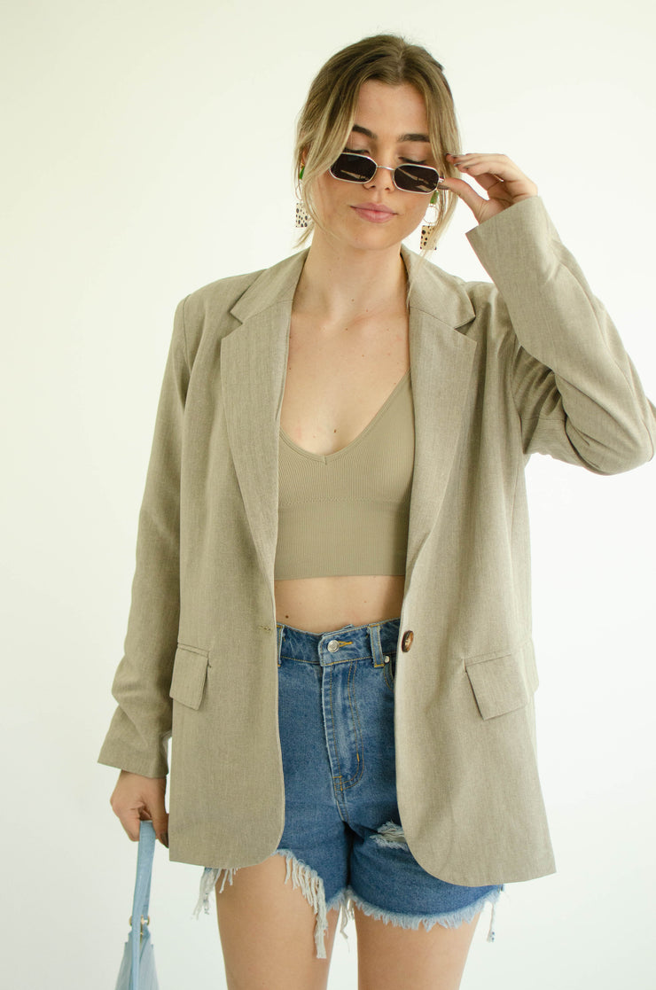 Cory Oversized Blazer Taupe