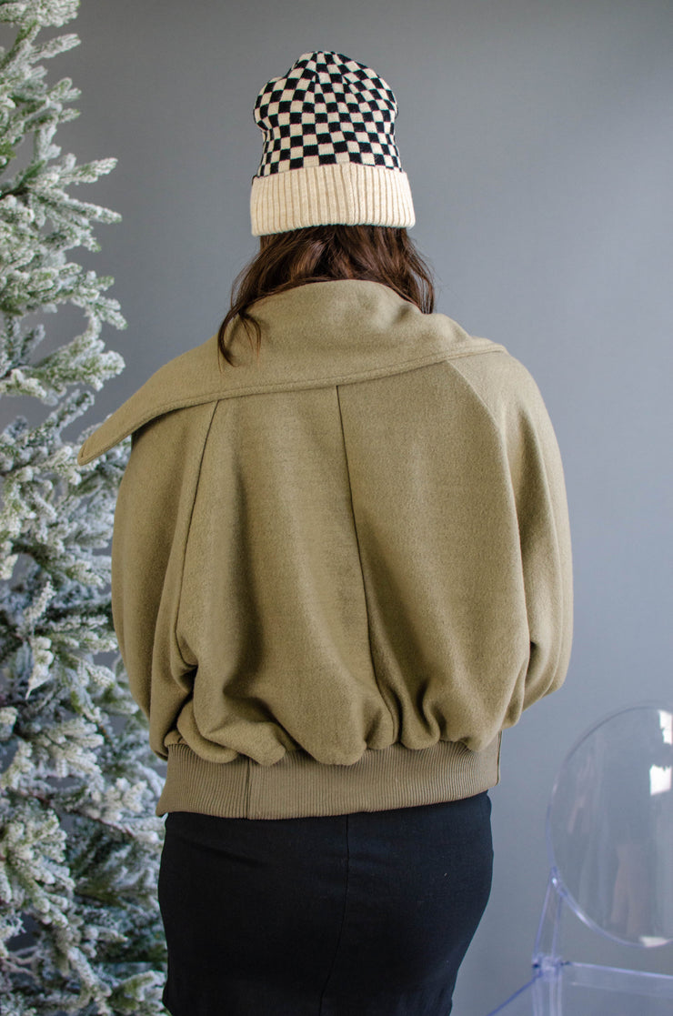 Bria Button Jacket Olive