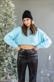 Lauren Crop Sweater Top Blue