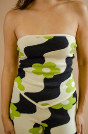 Emma Wave Daisy Tube Top Black/Green