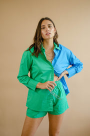 Kaylah Colorblock Top Blue/Green