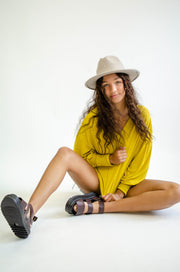 Houston Vneck Sweater Top Mustard