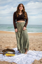 Aubriana Knit Cropped Top Black