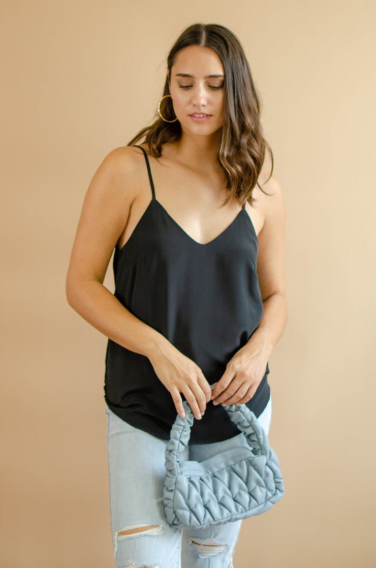 Jain Vneck Cami Tank Black