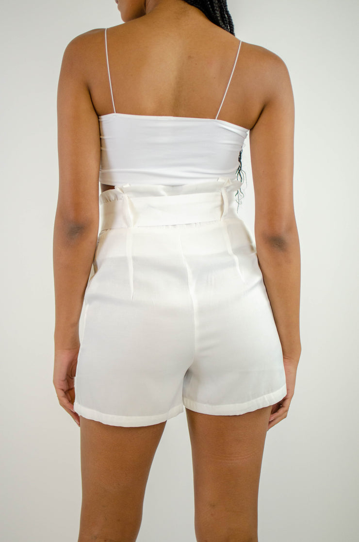 Kya Belted Shorts White