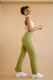 Molly Ribbed Knit Pants Olive