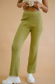 Molly Ribbed Knit Pants Olive