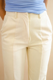 Sadie Split Panel Straight Pants Ivory