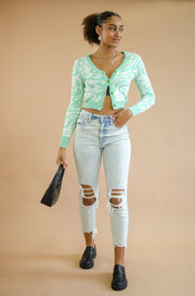 Good Reputation Marble Cardigan Green