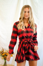 Presley Plaid Tunic Red