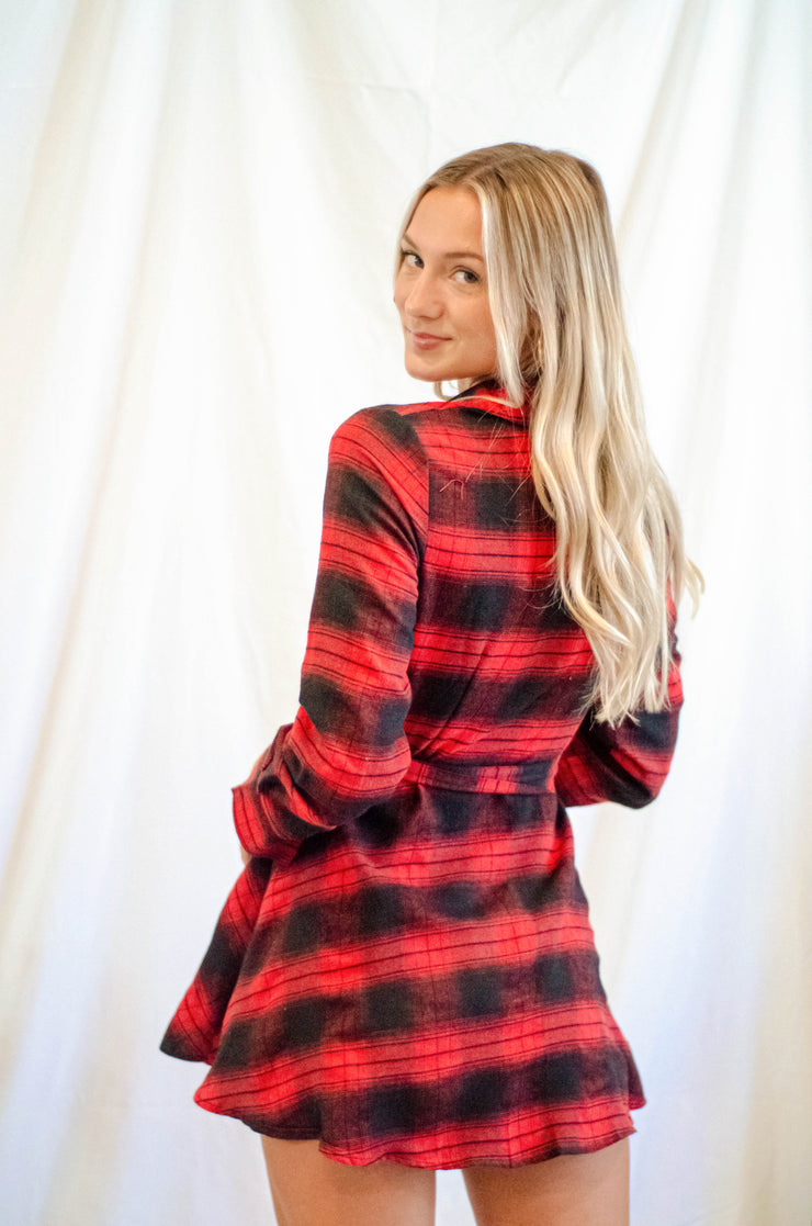 Presley Plaid Tunic Red
