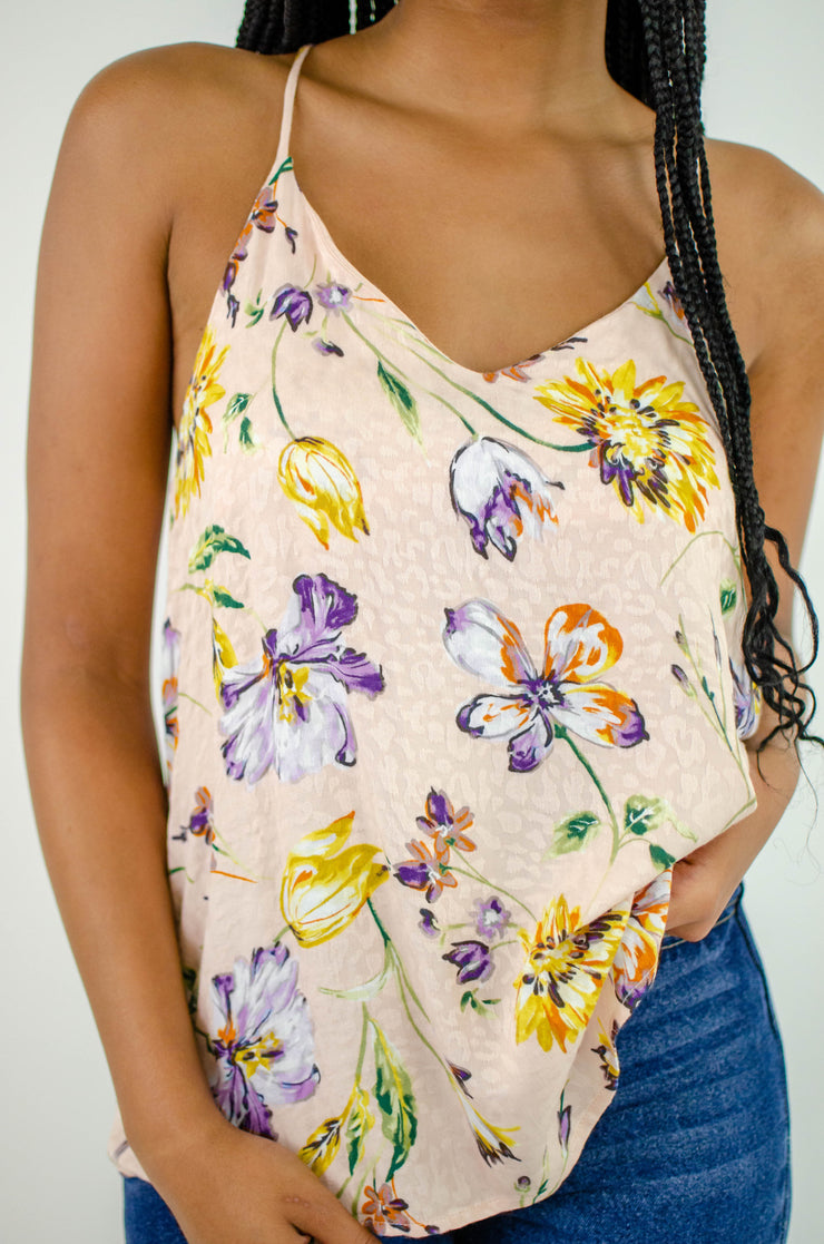 Alaia Floral Tank Blush