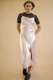 Tilly Bias Slit Midi Dress Pink