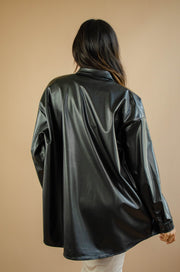 Audrey Leather Shacket Black