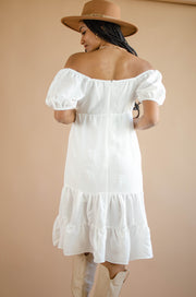 Kennedy Puff Sleeve Dress White
