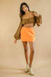 Kait Mini Skirt Orange