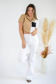 Katina Bell Flare Jeans White