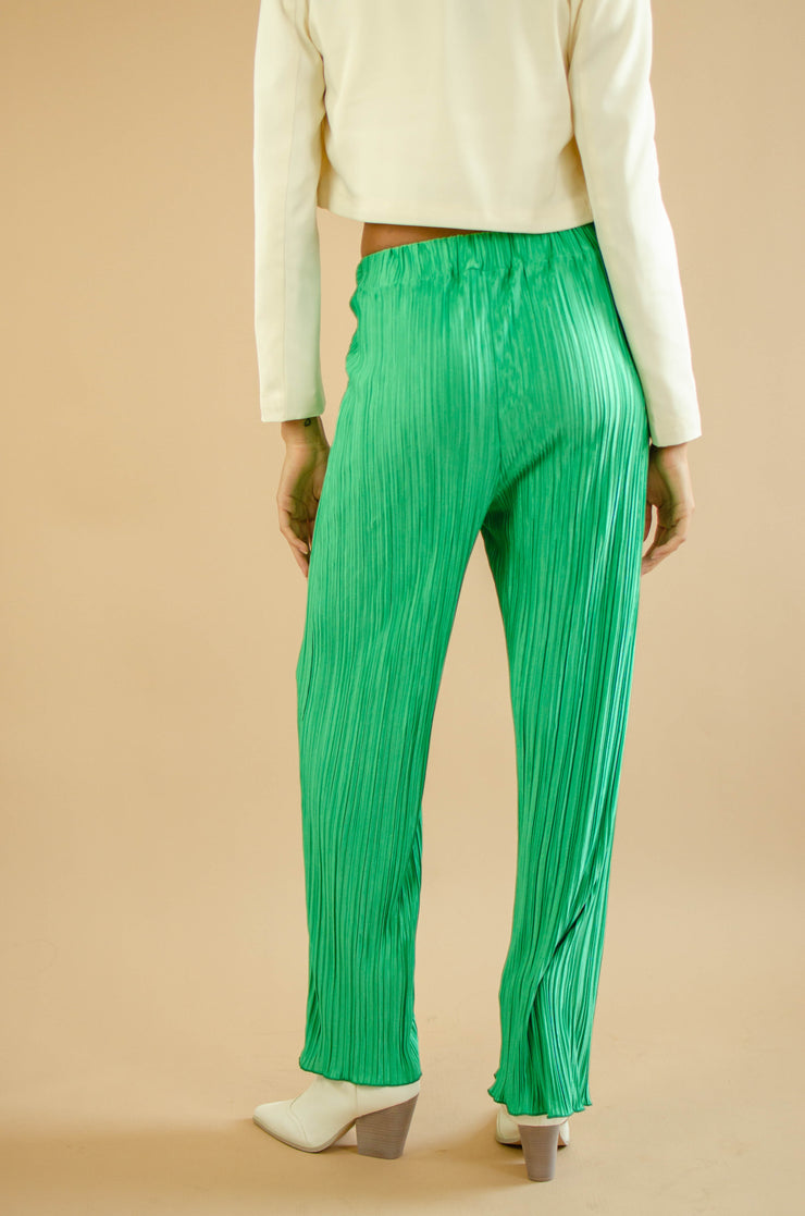 Shanice Plisse Pants Green