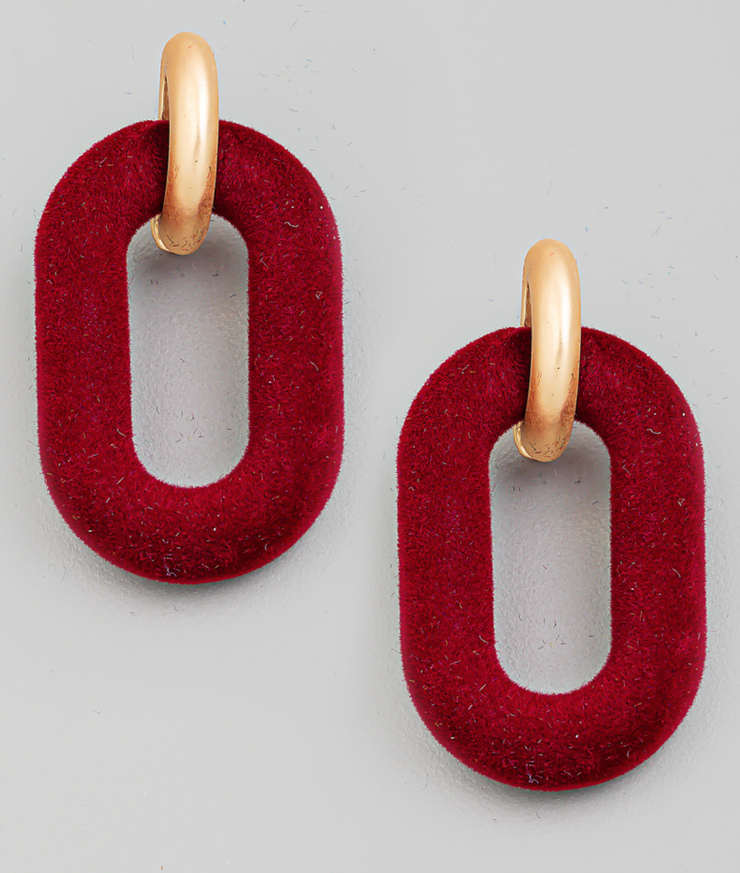 Velvet Oval Drop Earrings