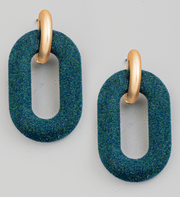 Velvet Oval Drop Earrings