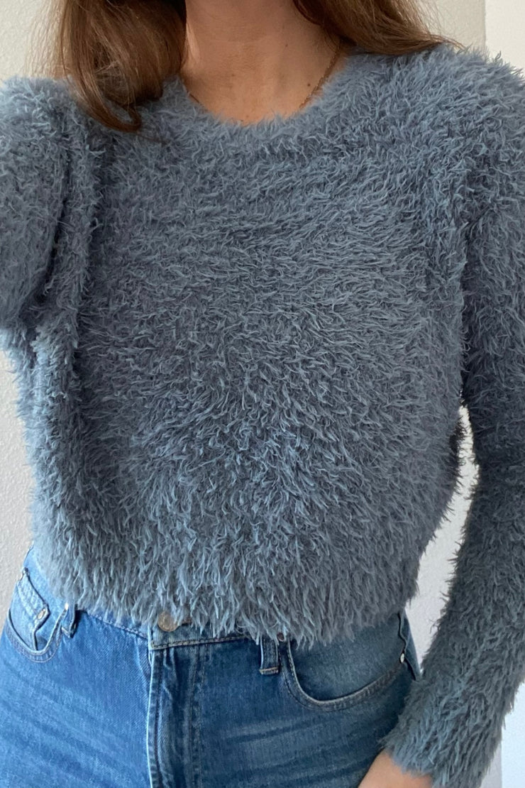 Aria Fuzzy Sweater Blue