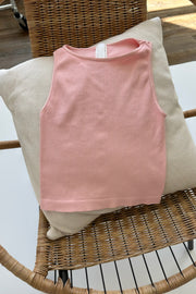 Jay Ribbed High Neck Top Pink