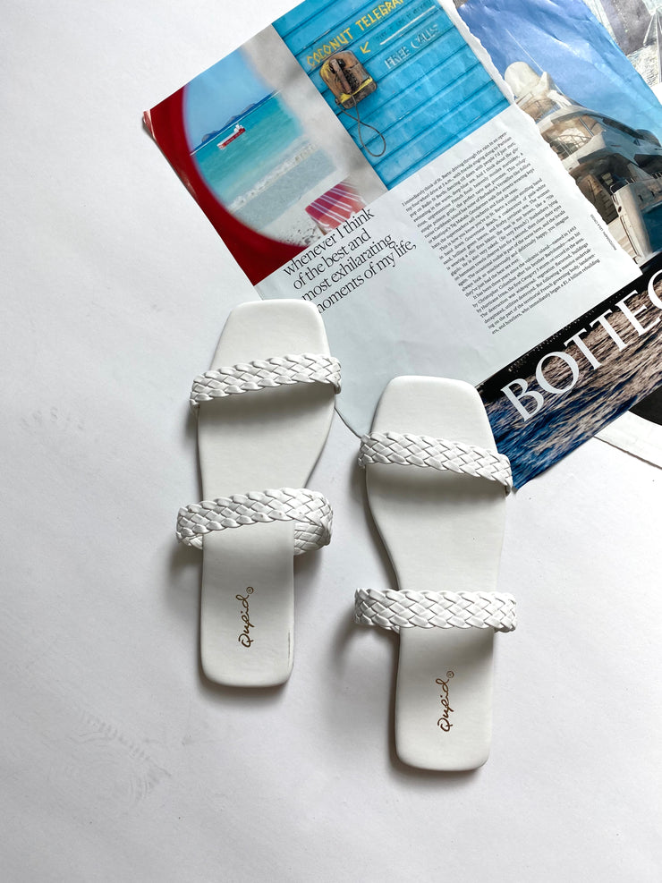 Summer Braided Sandals White