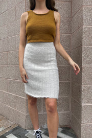 Kirsten Fuzzy Pencil Skirt Ivory