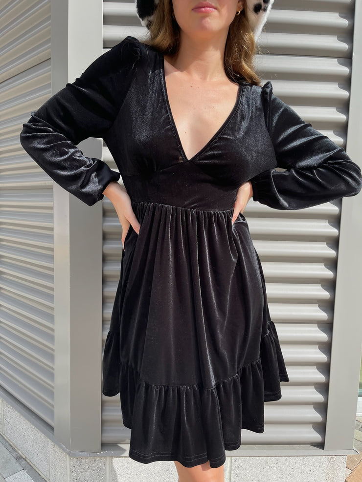 Bonita Velvet Dress Black
